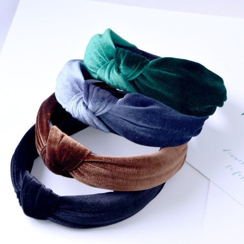 Women's Headband Twist Hairband Bow Knot Cross Tie Velvet Headwrap Hair Band New