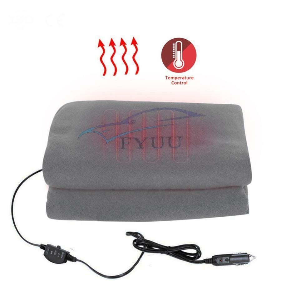 Comfortable Car Truck 12V Electric Heated Blanket Hi/Low Heat & Time Controller