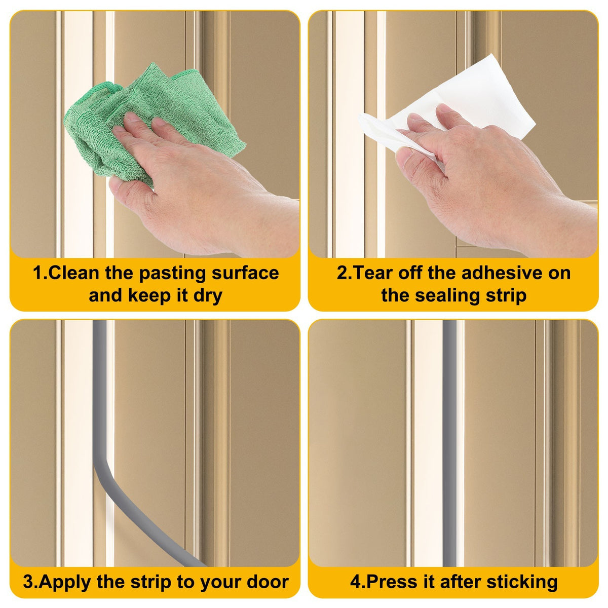 20 ft Silicone Weather Stripping Door Seal Strip, , 0.35" x 0.3", Grey