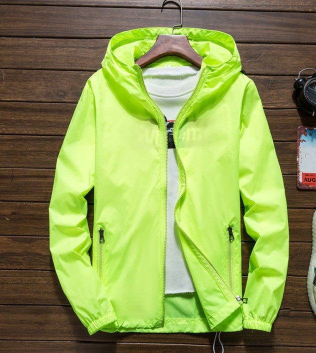 Men's Waterproof Rain Jacket Hooded Breathable Lightweight Windbreaker Outwear