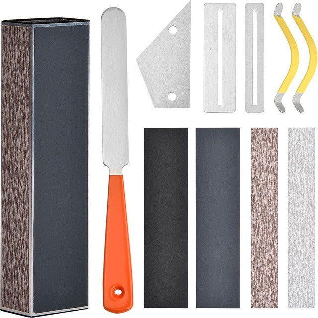 11PCS Guitar Luthier Tool Kit Fret Crowning File Rocker Fingerboard Protectors