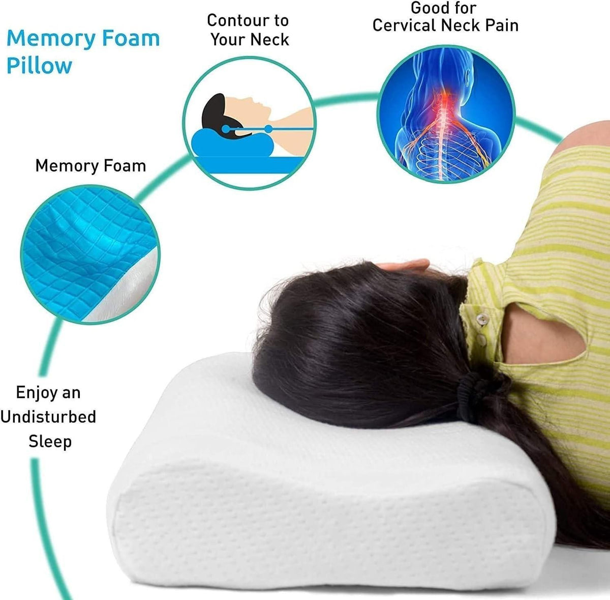 Memory Foam Pillow Contour Neck Back Support Orthopaedic Head My Pillows