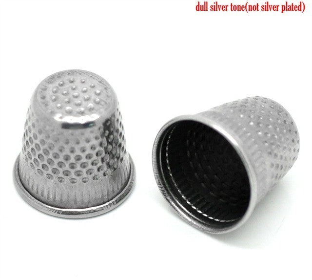 30x SILVER TONE Metal SEWING THIMBLES Set Closed Top Dressmakers Tailor Thimble