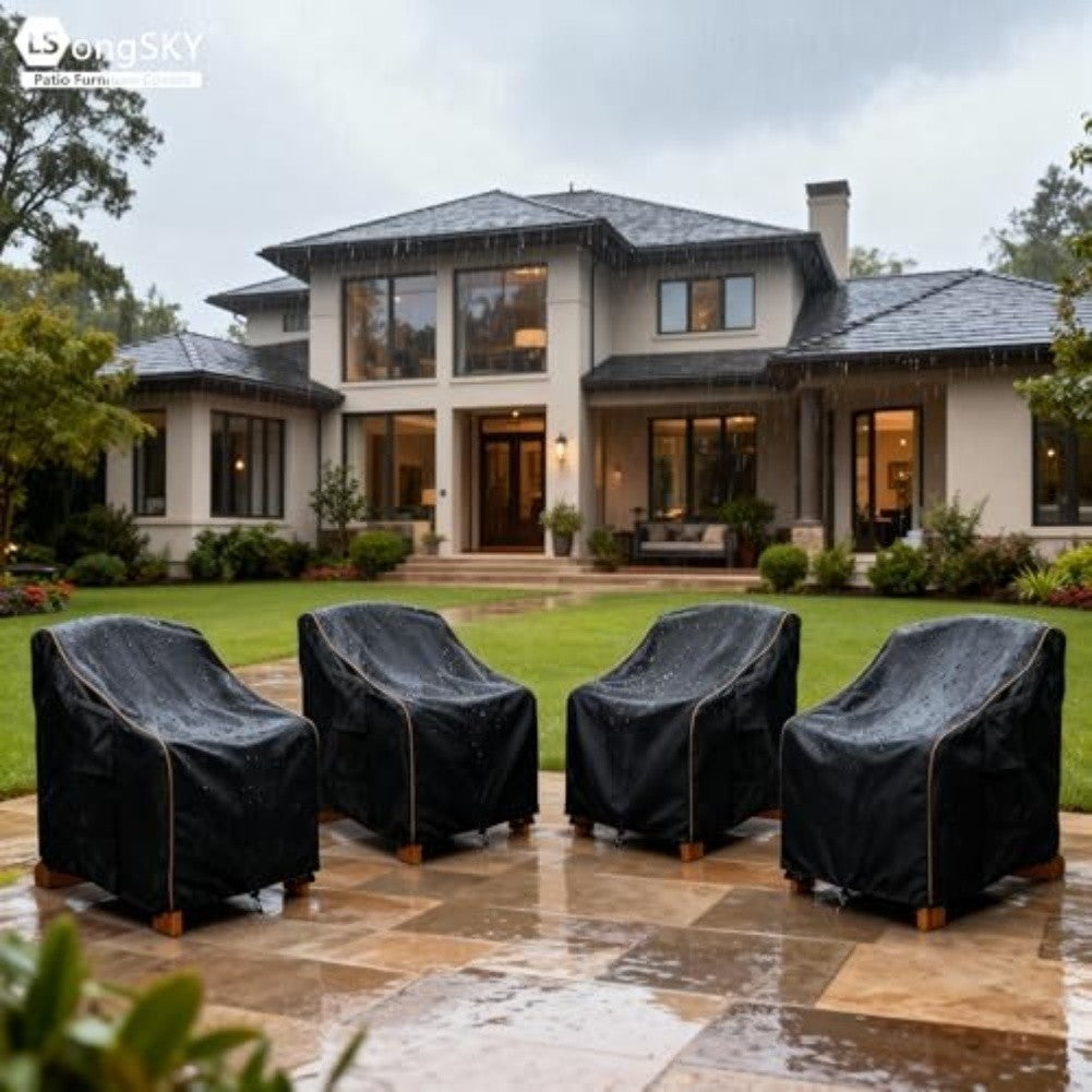 2Pcs Heavy Duty Waterproof Outdoor Swivel Lounge Chair Covers Patio Use.*