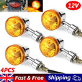 4x Motorcycle Turn Signal Blinker Indicator Light Amber Chrome Bullet Bulbs 12V