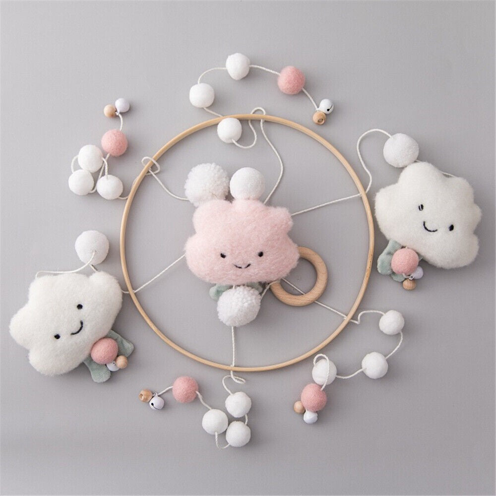 Baby Bed Plush Chime Cloud Wind Baby Crib Toy  Hanging Wind Chime Bell Decor