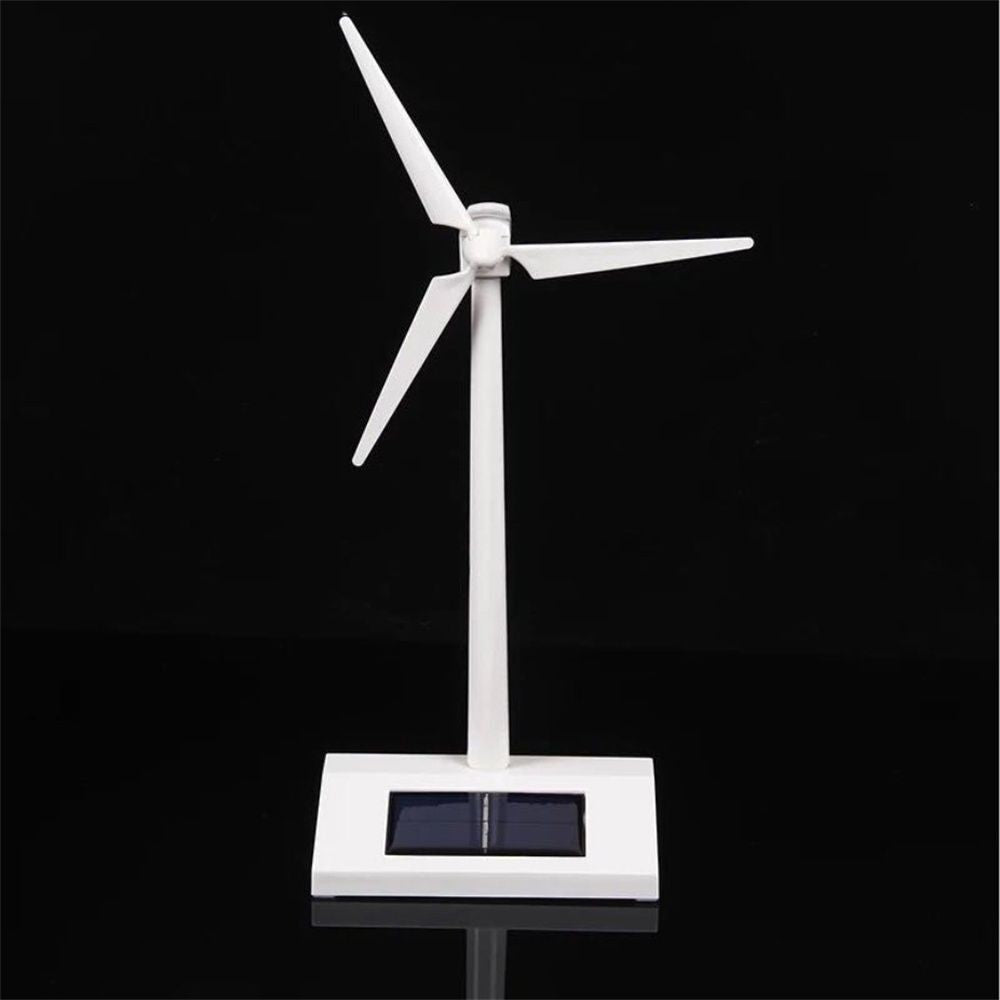 Model Solar Powered Windmill Wind Turbine Desktop Farm Decor Science Toy