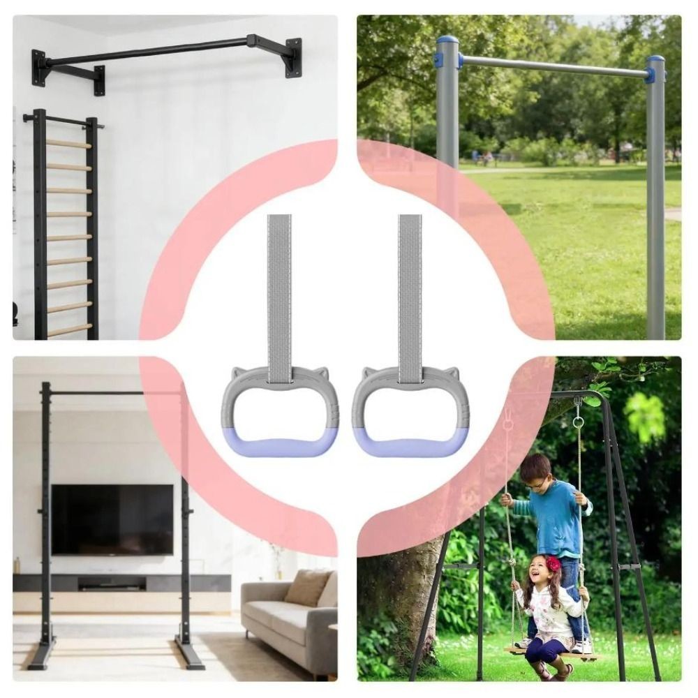 Gymnastics Rings with Adjustable Straps Pull Up Gym Rings for Kids Adults