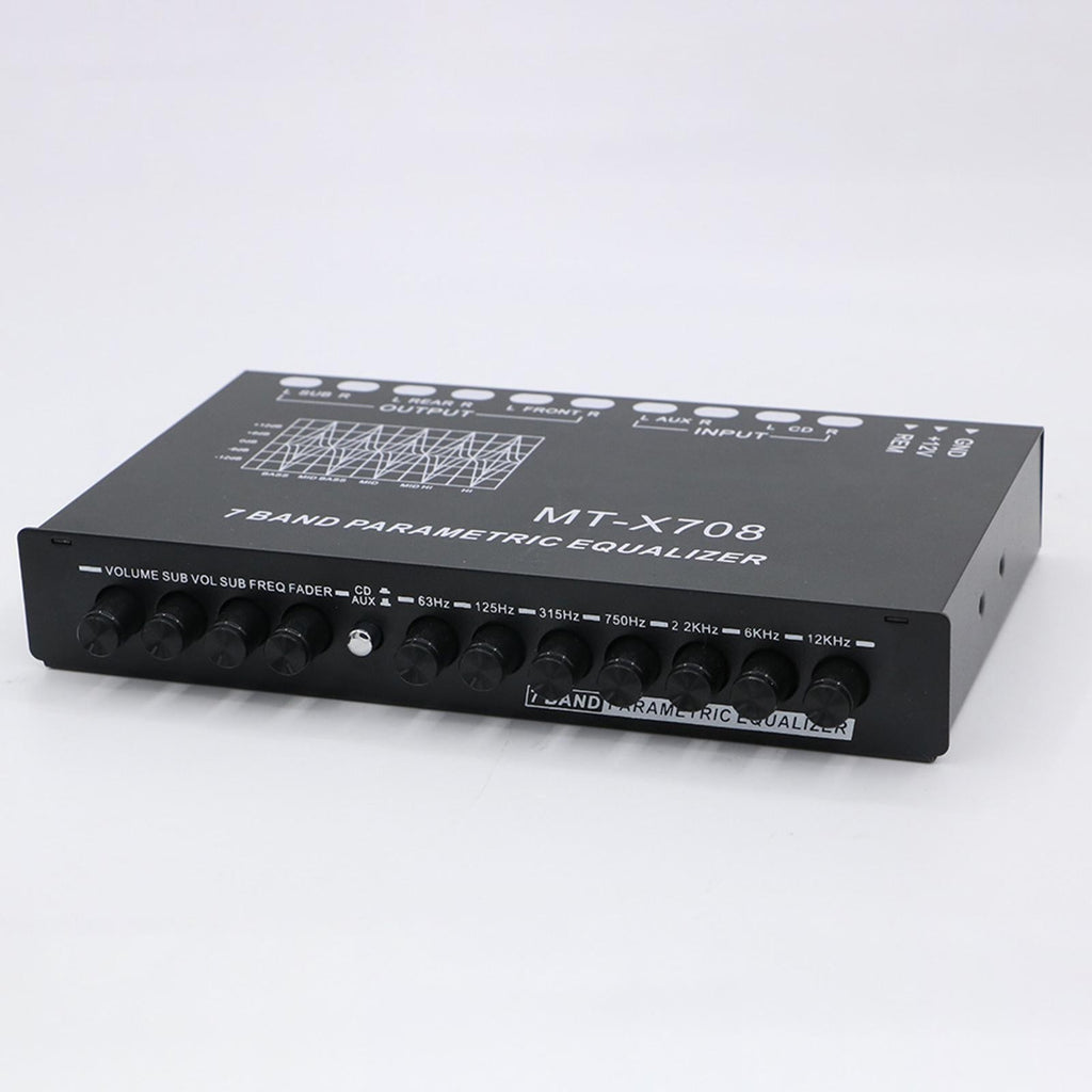 7 Band Car Equalizer Front Rear + sub Output Car Graphic Equalizer Amplifier