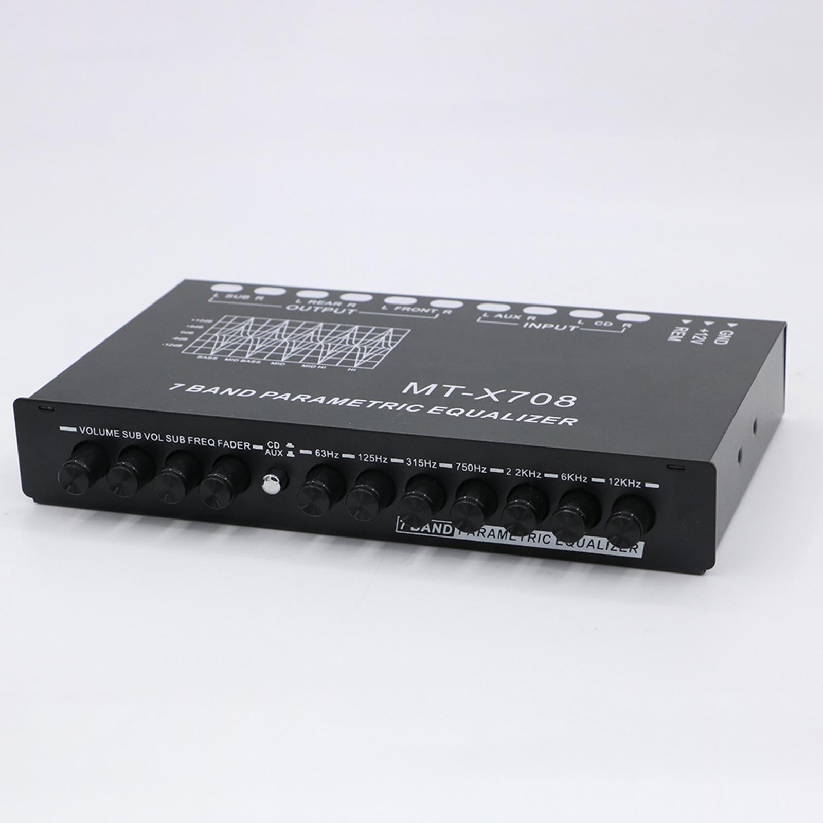 7 Band Car Equalizer Front Rear + sub Output Car Graphic Equalizer Amplifier