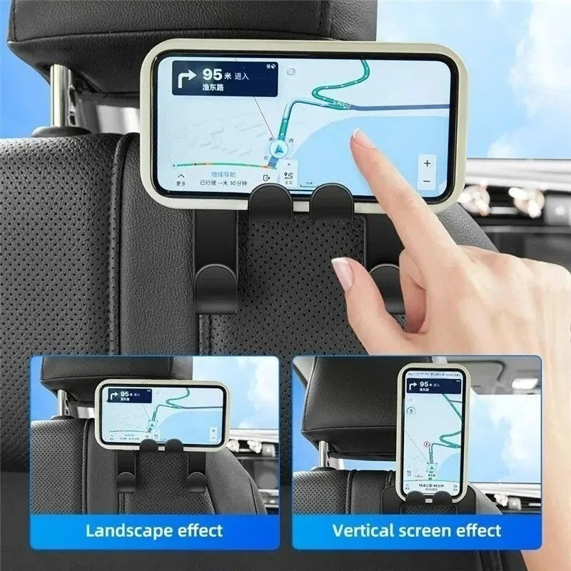 2PCS Universal Car Headrest Hook Phone Holder Back Seat Hanger Storage Organizer
