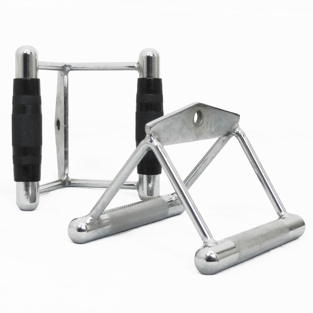 Double Seated V Row Close Grip Handle Multi Gym Bar Twin Lat Cable Attachment
