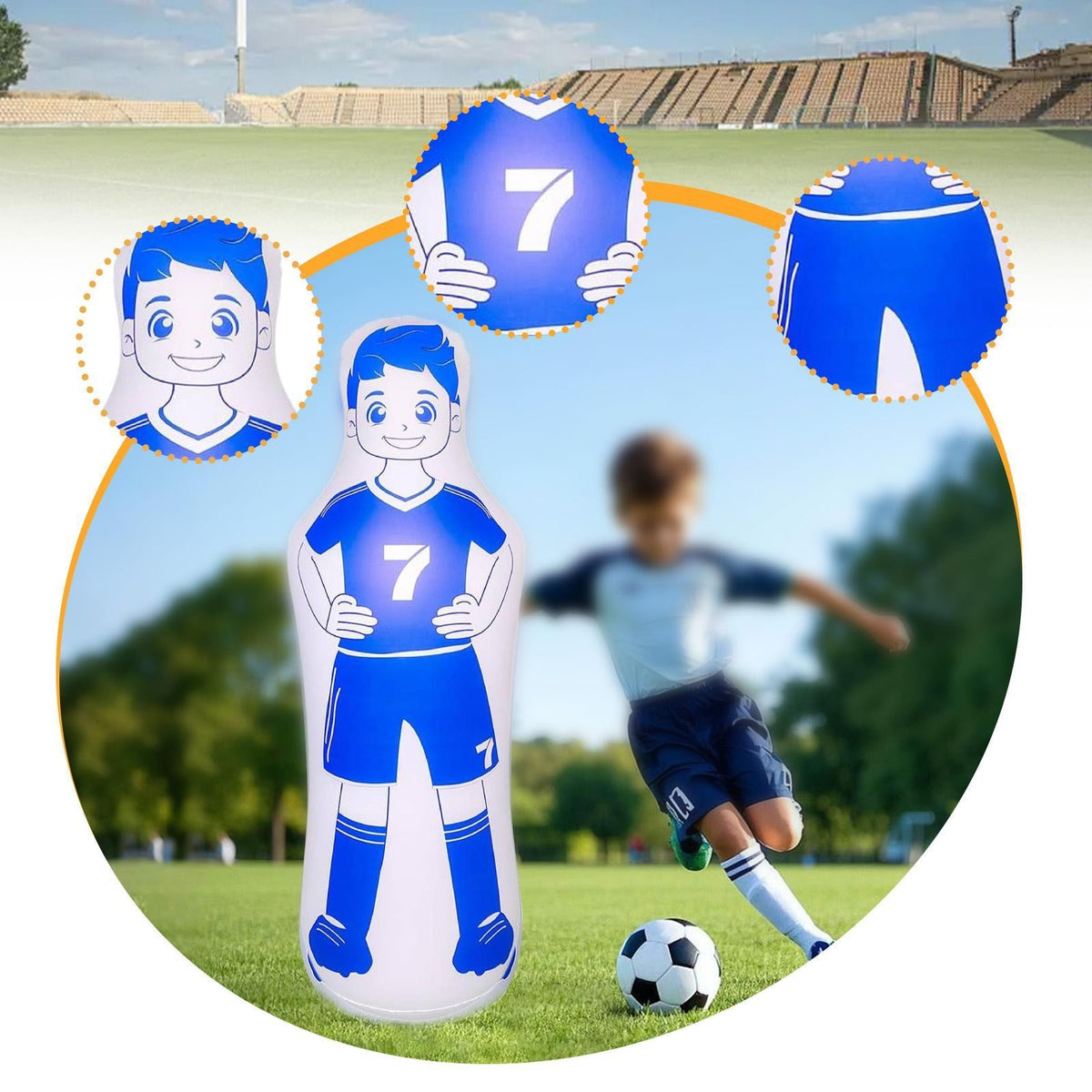 Inflatable Soccer Dummy Multifunctional Portable Free Kick Wall Goalkeeper