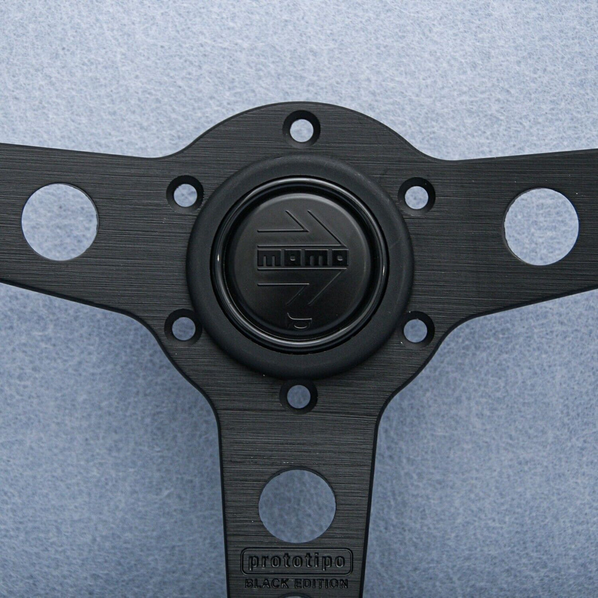 For MOMO Prototipo P5 Black Edition 350mm Steering Wheel Genuine Leather UK