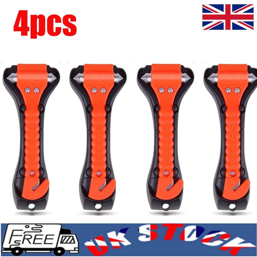 4PC Emergency Car Safety Escape Hammer SeatBelt Cutter Tool Window Glass Breaker