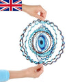 3D Metal Wind Spinners Outdoor Garden Yard Hanging Decor Ornament Wind Chimes UK