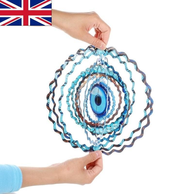 3D Metal Wind Spinners Outdoor Garden Yard Hanging Decor Ornament Wind Chimes UK