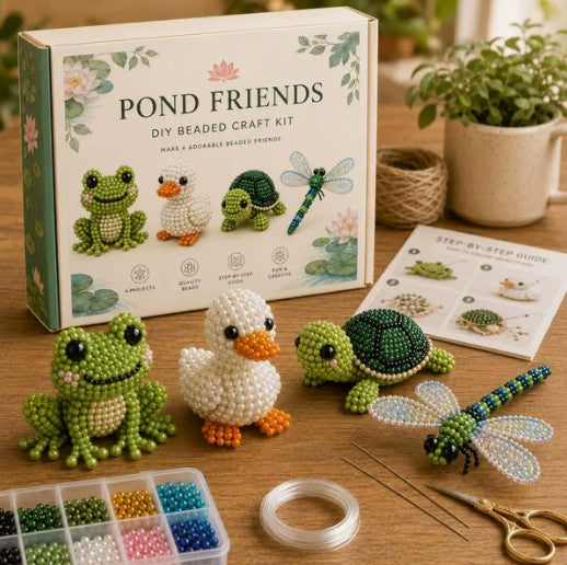 3D Beaded Animal/Bird DIY Kit, Handmade Beadwork Art Craft Set with Instructions