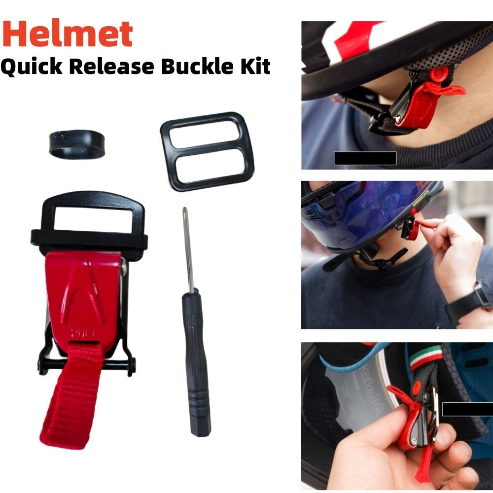 1 Sets Helmet Quick Release Buckle Kit Ratcheted Chin Strap Adapter 25mm