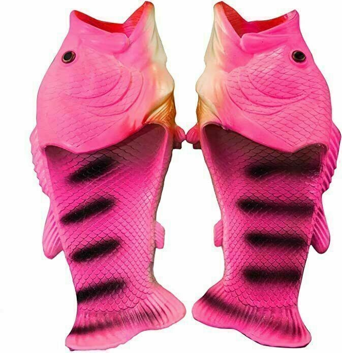 Unisex Funny Fish Shower Slippers Sandals Holiday Beach Flip Flops Slides Shoes