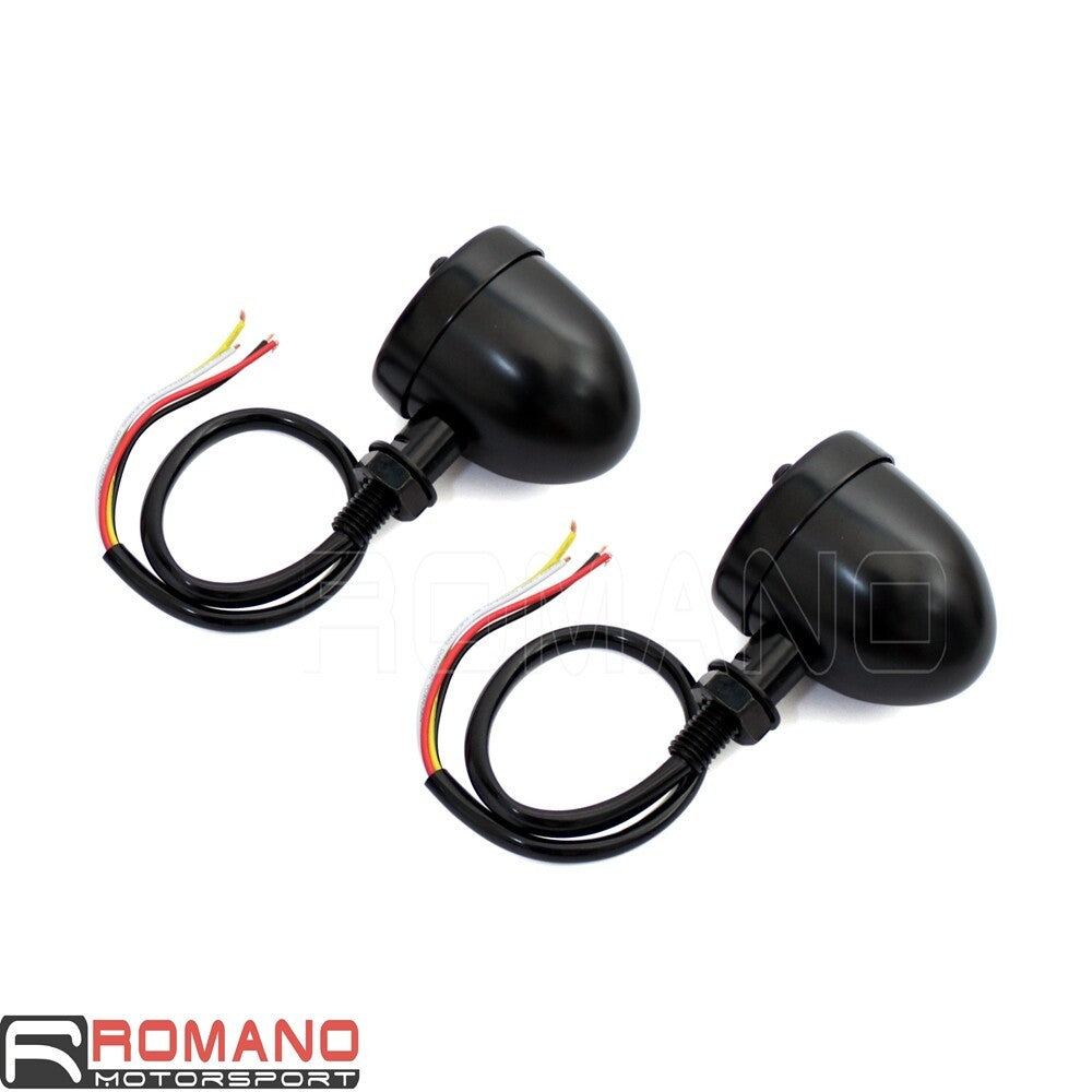 Motorcycle 3 In 1 LED Turn Signals w/ Brake Light Blinkers For Harley Cafe Racer