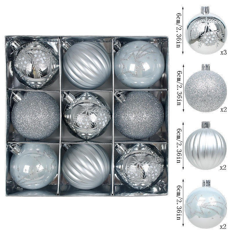9 x 60mm Luxury Premium Glitter Baubles Christmas Tree Decoration Bauble XMAS