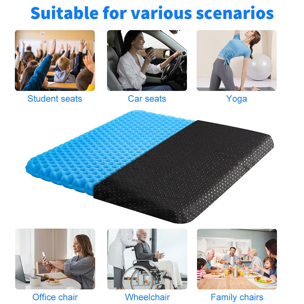 Honeycomb Breathable Gel Seat Cushion Cooling Double Thick Egg Sitting Mat