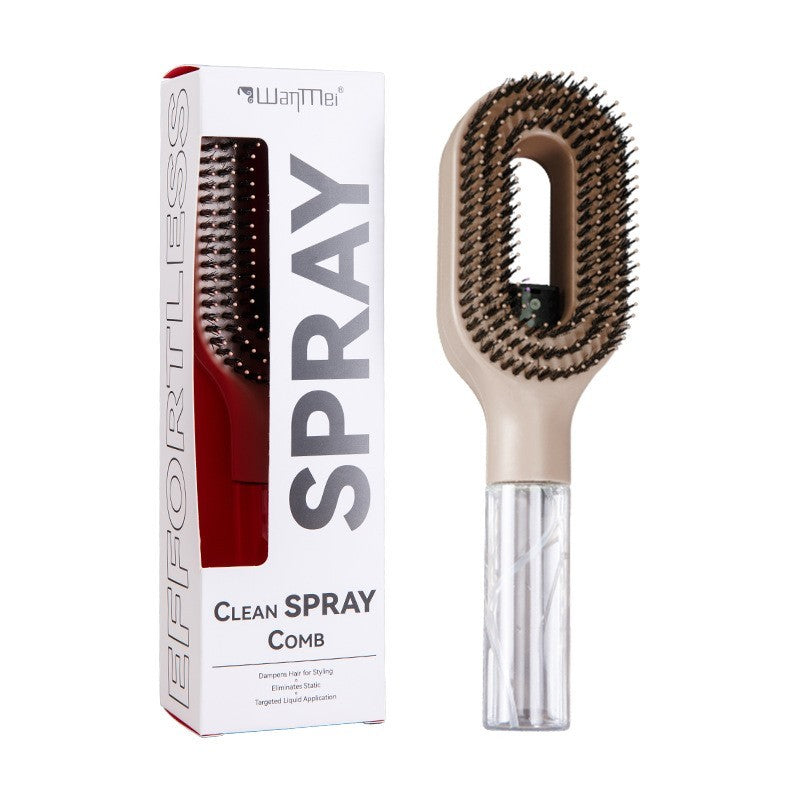 Hair Brush with Water Spray, 2-in-1 Detangling Tool for Frizz Control