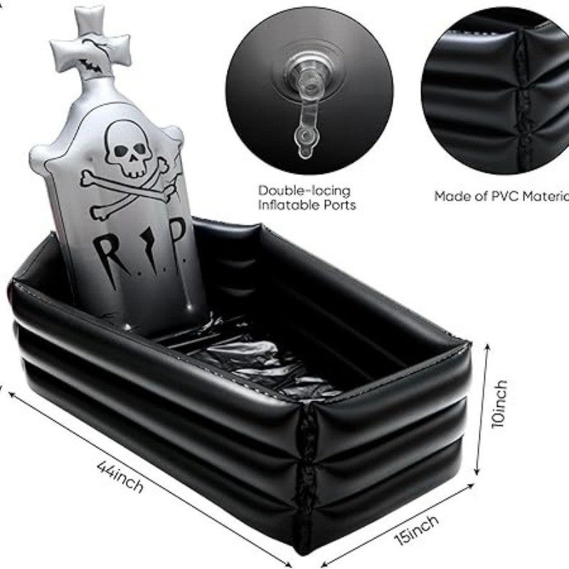 Halloween Inflatable Skeleton Tombstone Figure Decor Prop Drinks Wine Ice Bucket