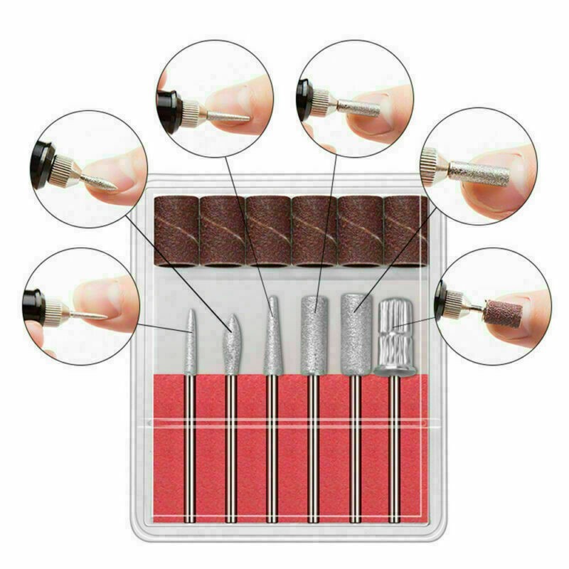 UK Electric Machine Manicure Nail Drill Set Pedicure Portable Nail Buffer File