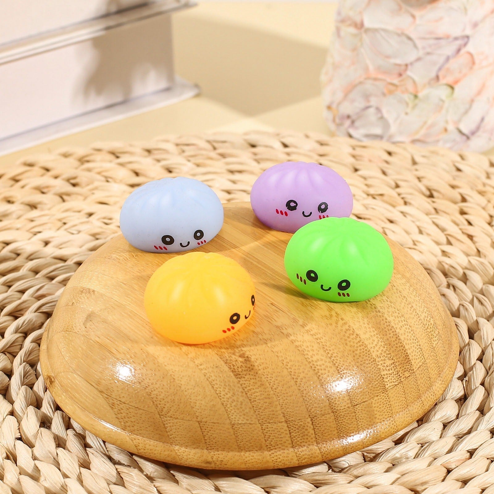 24PCS Squishy Dumpling Bao Bun Glitter Stress Relief Toy Mystery Blind Box