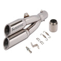 38-51mm Universal Dual Outlet Exhaust Silencer Motorcycle Exhaust Muffler Pipe