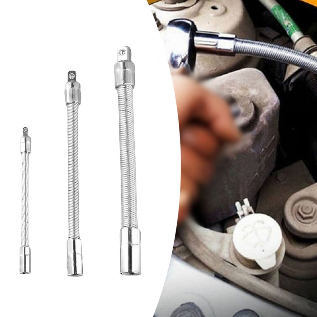 Socket Extension Bar Flexible 3pcs Set for Ratchet Wrench 145 205 250mm Metal