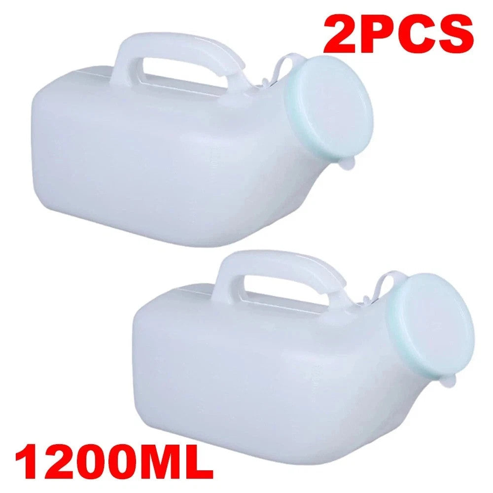 2x Male Urinal Bottle 1200ml Pee Bottles for Men Spill-Proof & Portable UK STOCK