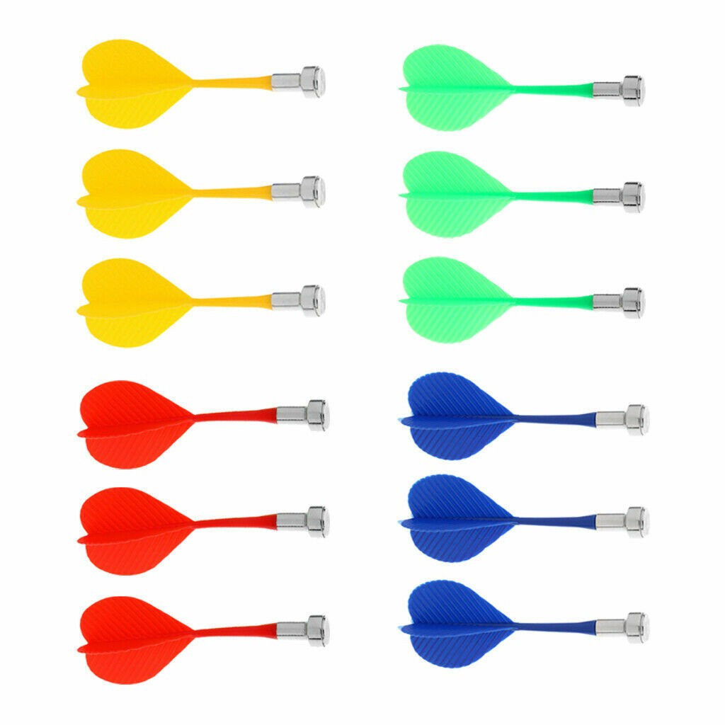 12Pieces Colorful Magnetic Darts Safety Replacement Kids Dartboard Indoor Game