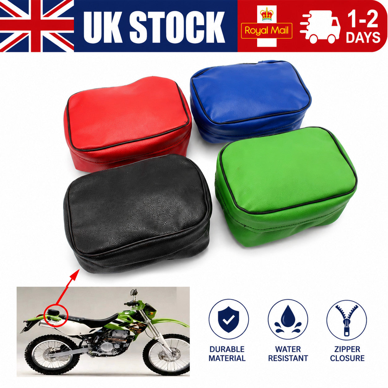 Motorbike Rear Rack Tool Bag Storage Case For Honda XR KLX DRZ 250 Trail Bike