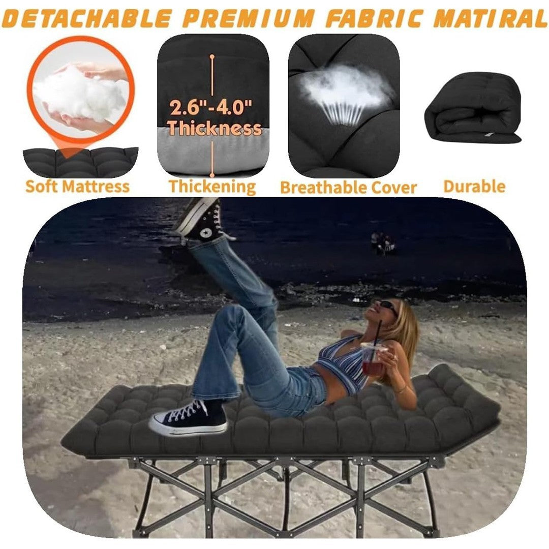 Camping Cot Heavy-Duty Portable Camping Bed  Folding Sleeping Bed with Mattress