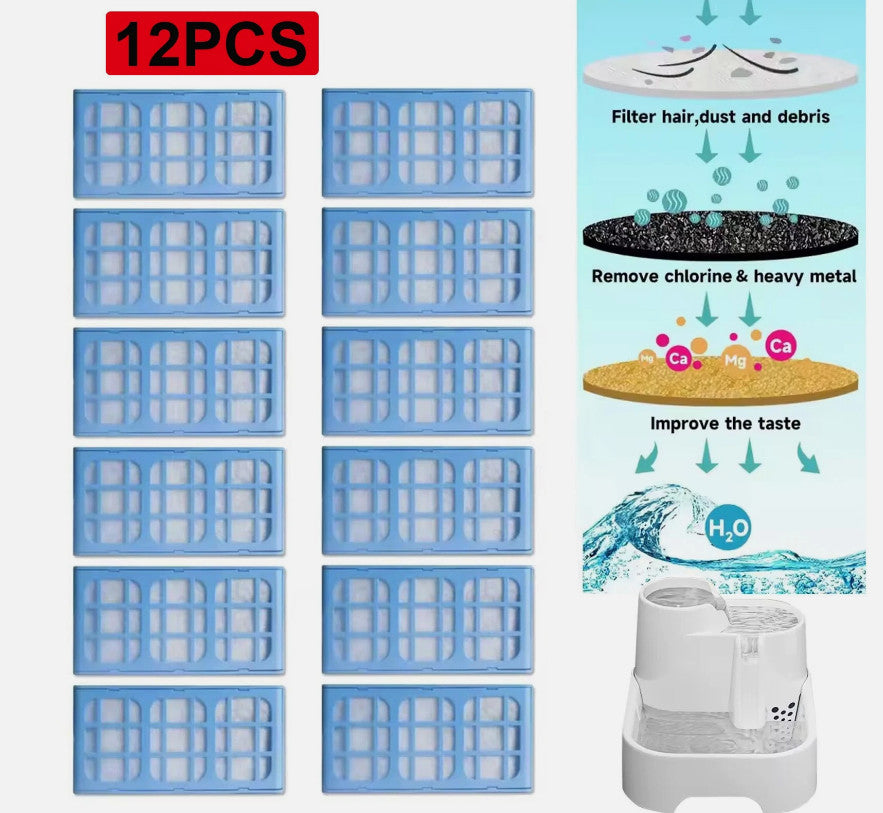 6/12x Water Filter Cartridges Set For PET MATE Mate Pet Fountains Replacement UK