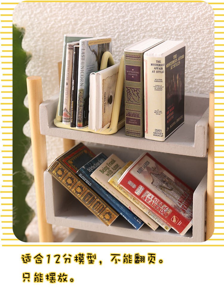 20PC Scale Mini Books Set Dolls House Miniatures Lot Bookshelf Accessories