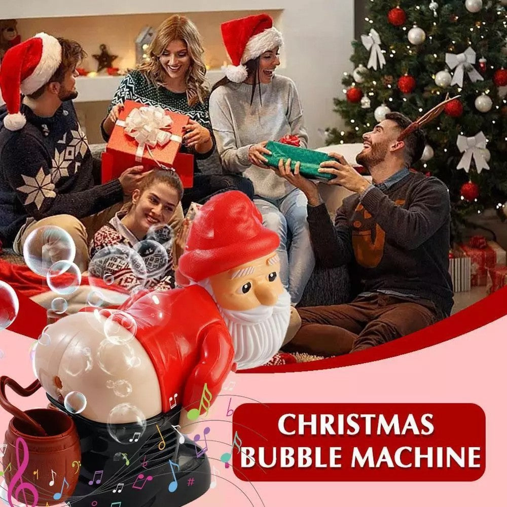 Santa Automatic Bubble Machine  Electric Christmas Funny Fart Bubble Toy For-Kid