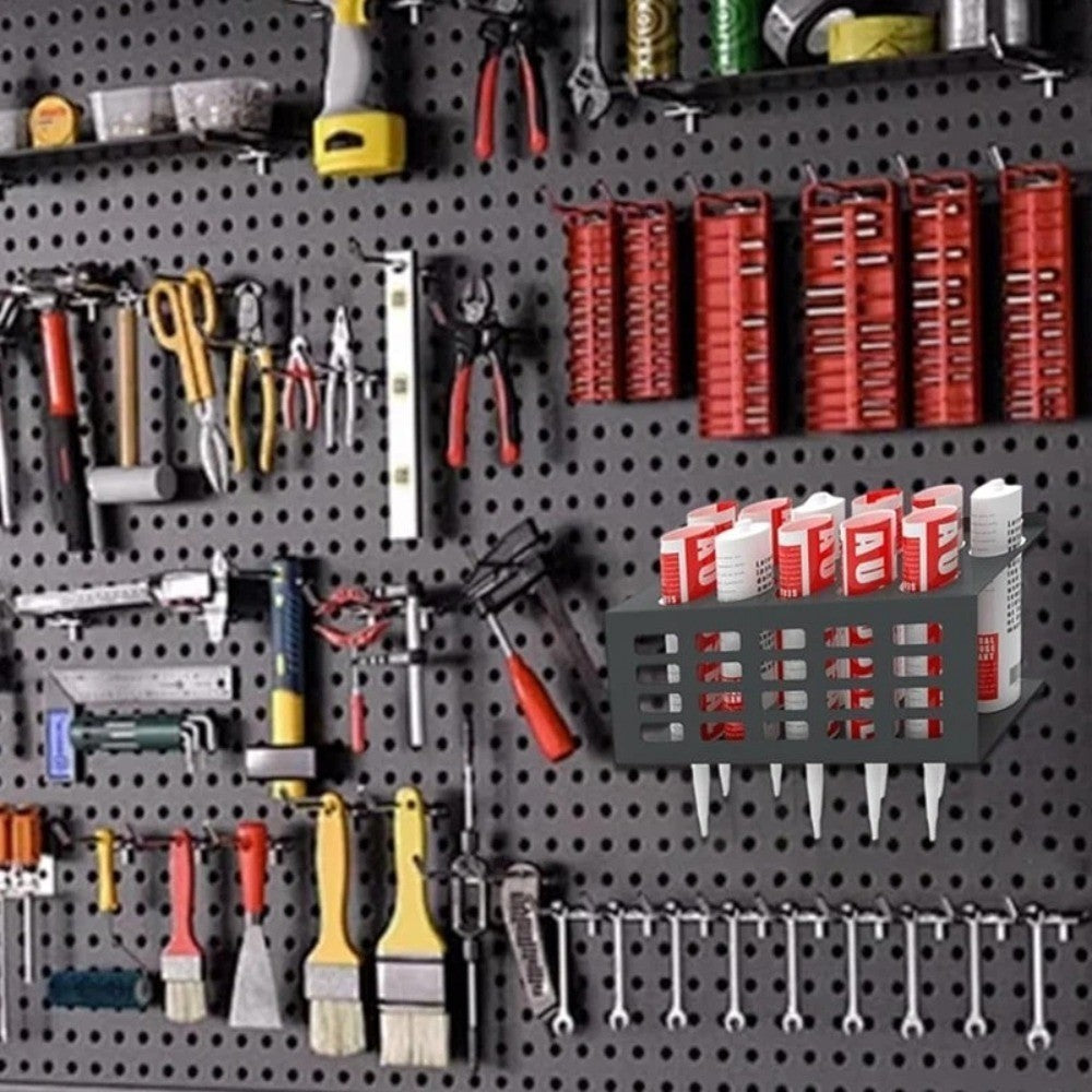 *11 Holes Silicone Sealant Tube Holder Mastic Caulk Storage Rack for Van Racking