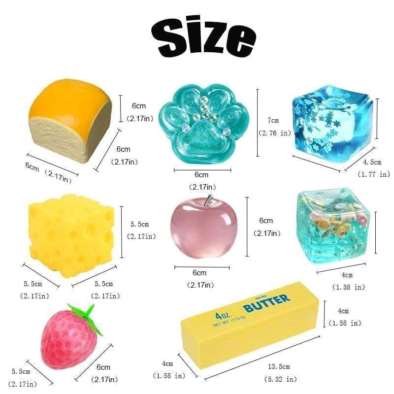 8-Piece Set Mystery Squishy Box Malt Sugar Stress Relief Fidget Toys UK