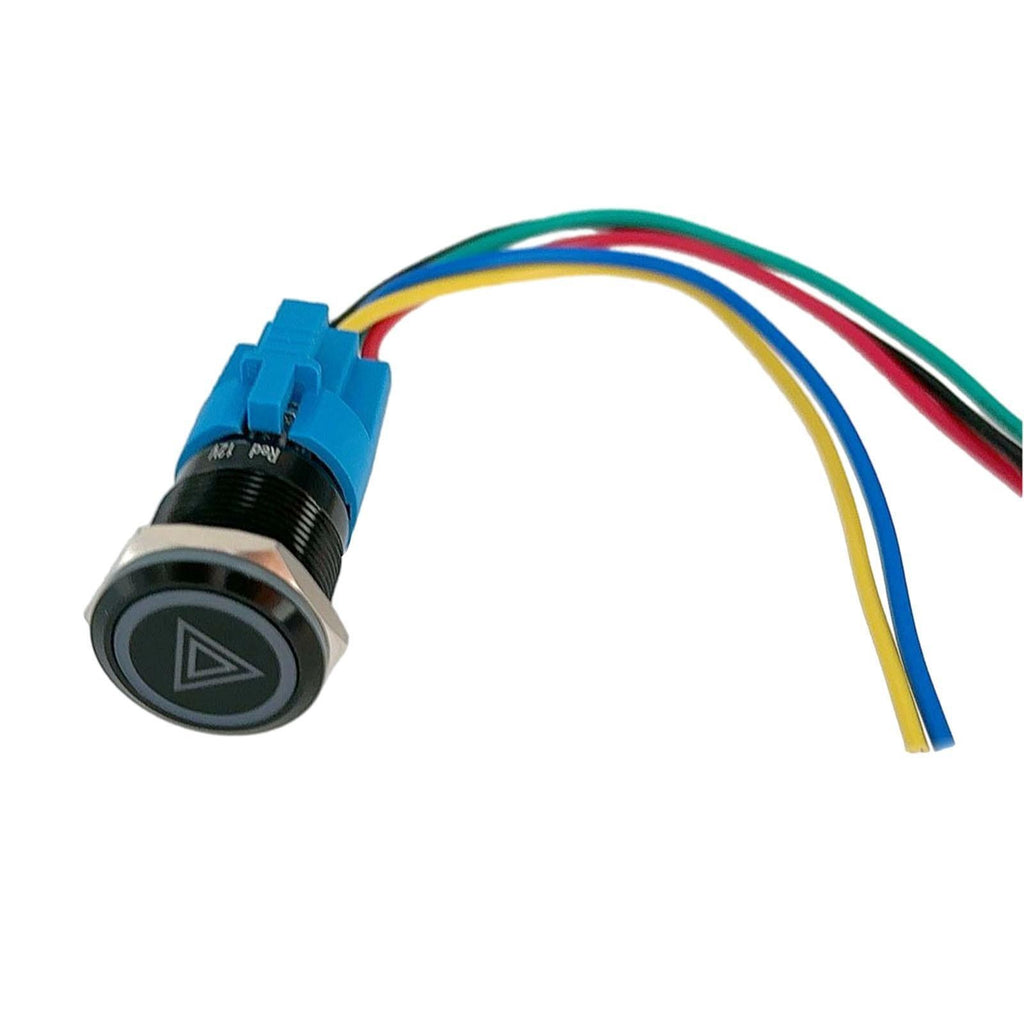 Car Emergency Light Switch Button 19mm Hazard Warning Flash Light Switch Push
