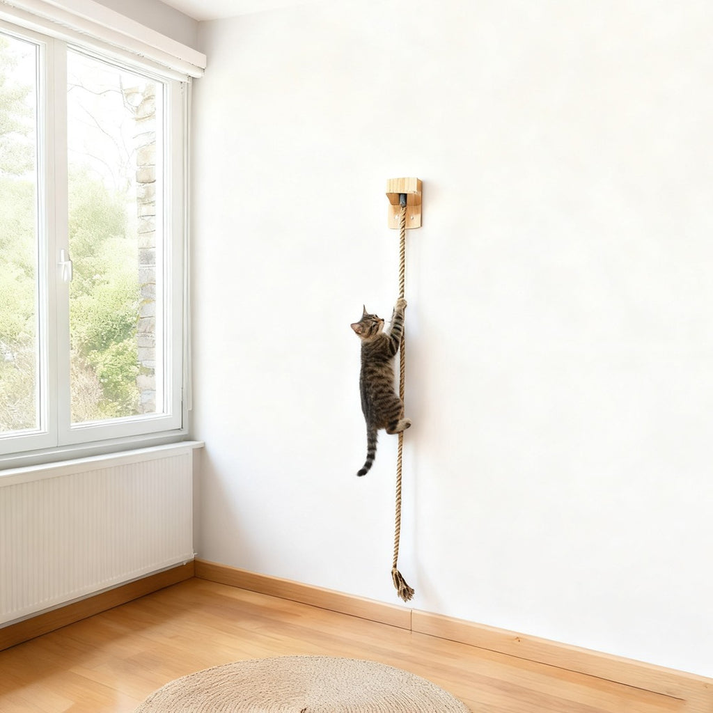 1.5-meter wall-mounted cat scratching rope cat climbing post platform
