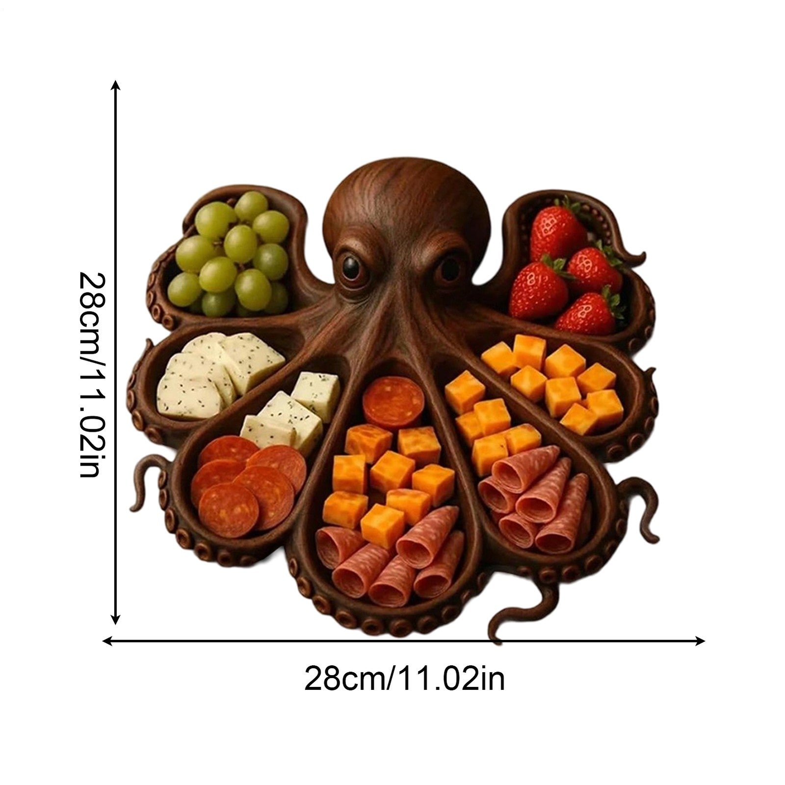 Octopus Charcuterie Platter Charcuterie Board Unique Multifunction Wooden