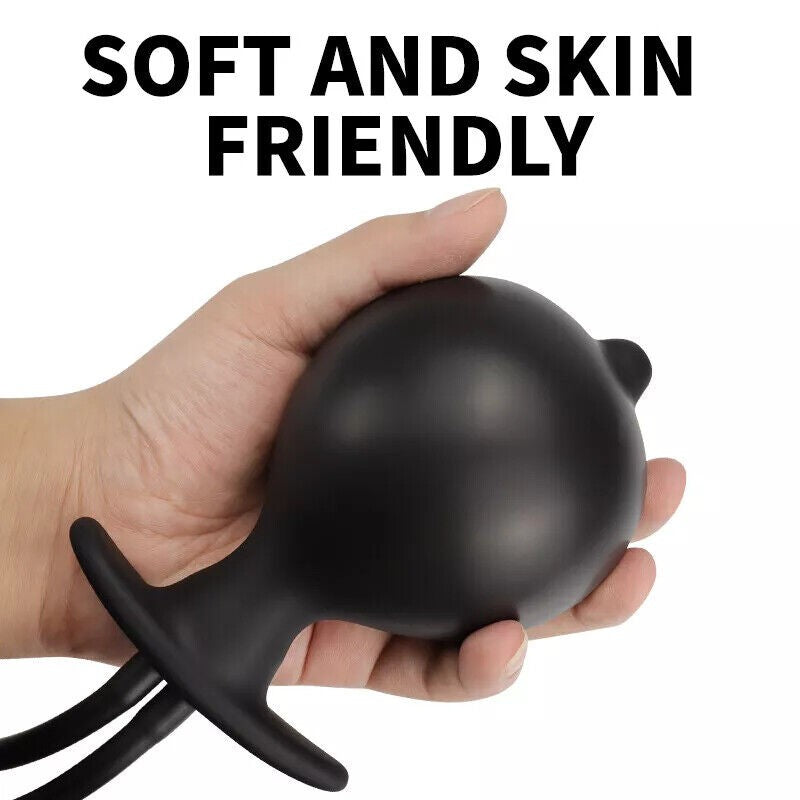 Pair of Inflatable Anal Enema Silicone Vaginal Dilator Pump Cleaner