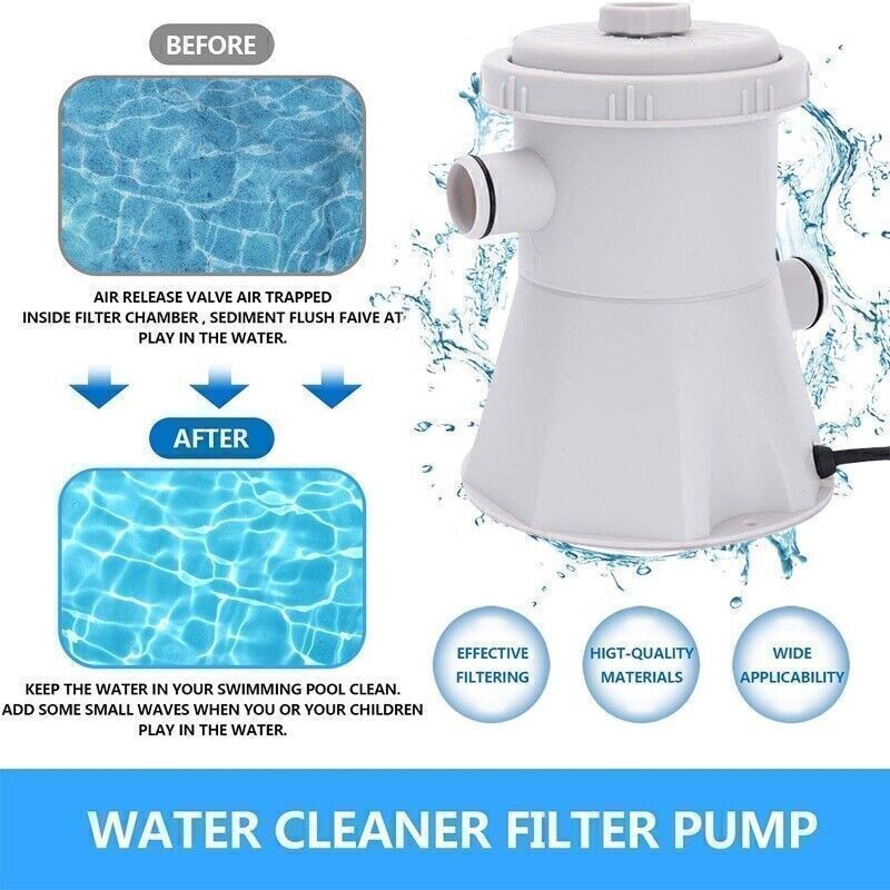 Swimming Pool Electric Filter Pump Paddling Pool Water Flowclear 220V 300gal/H