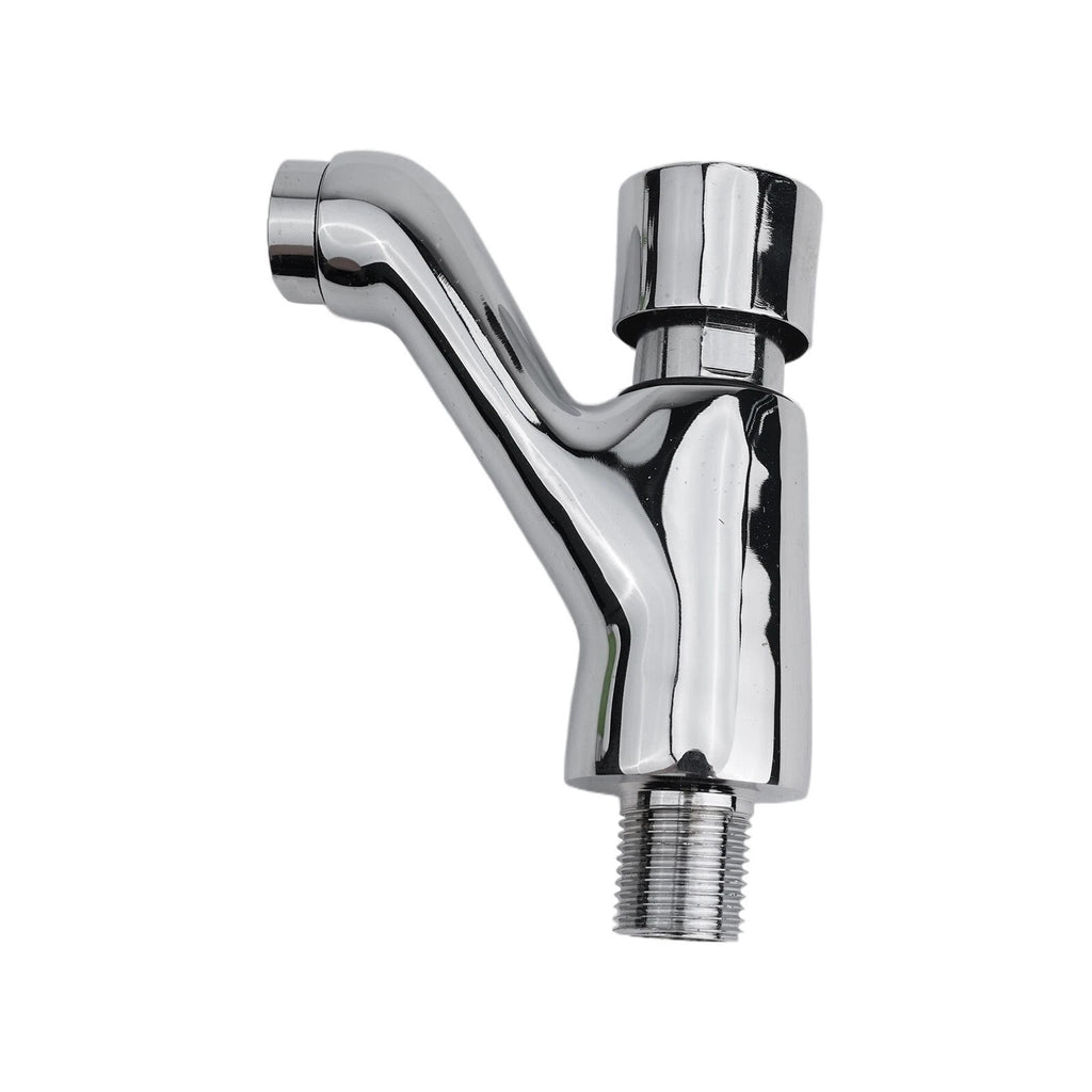 Wall Mounted Push Button Brass Cold Water Tap Bathroom Automatic Closing Faucet