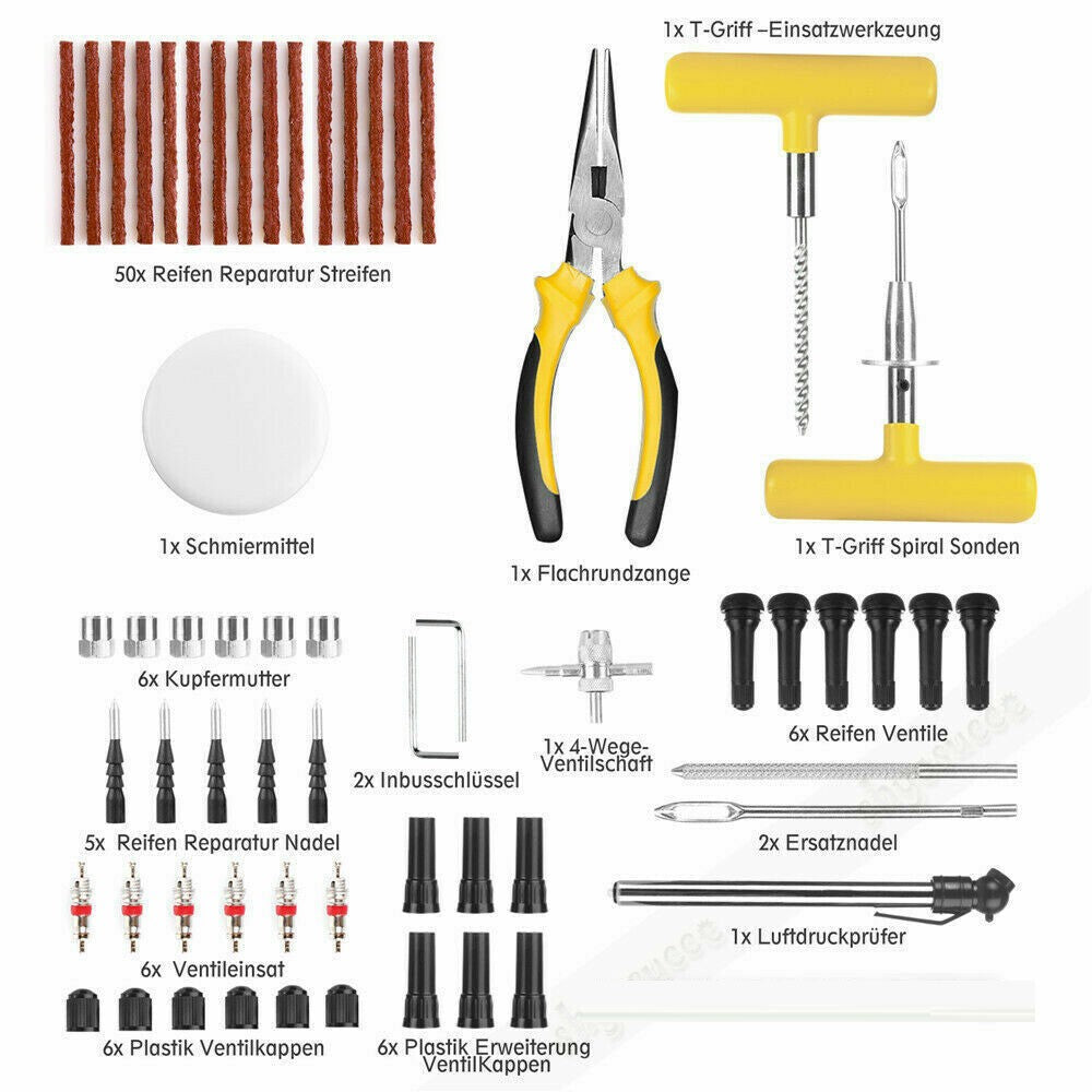 100pcs Heavy Duty Tyre Puncture Repair Tool Set Tire Mending Kit Car Motorbike