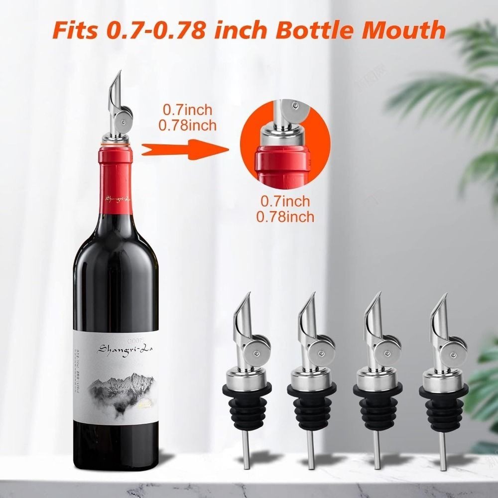 3pcs Stainless Steel Bottle Pourer Wine Olive Oil Dispenser Spout Kitchen Bar